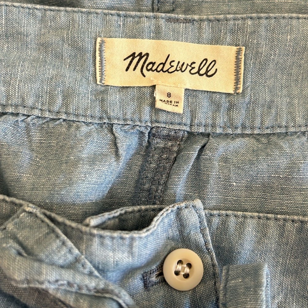 Madewell Denim Button Front Tie Mini Skirt - Picture 7 of 8